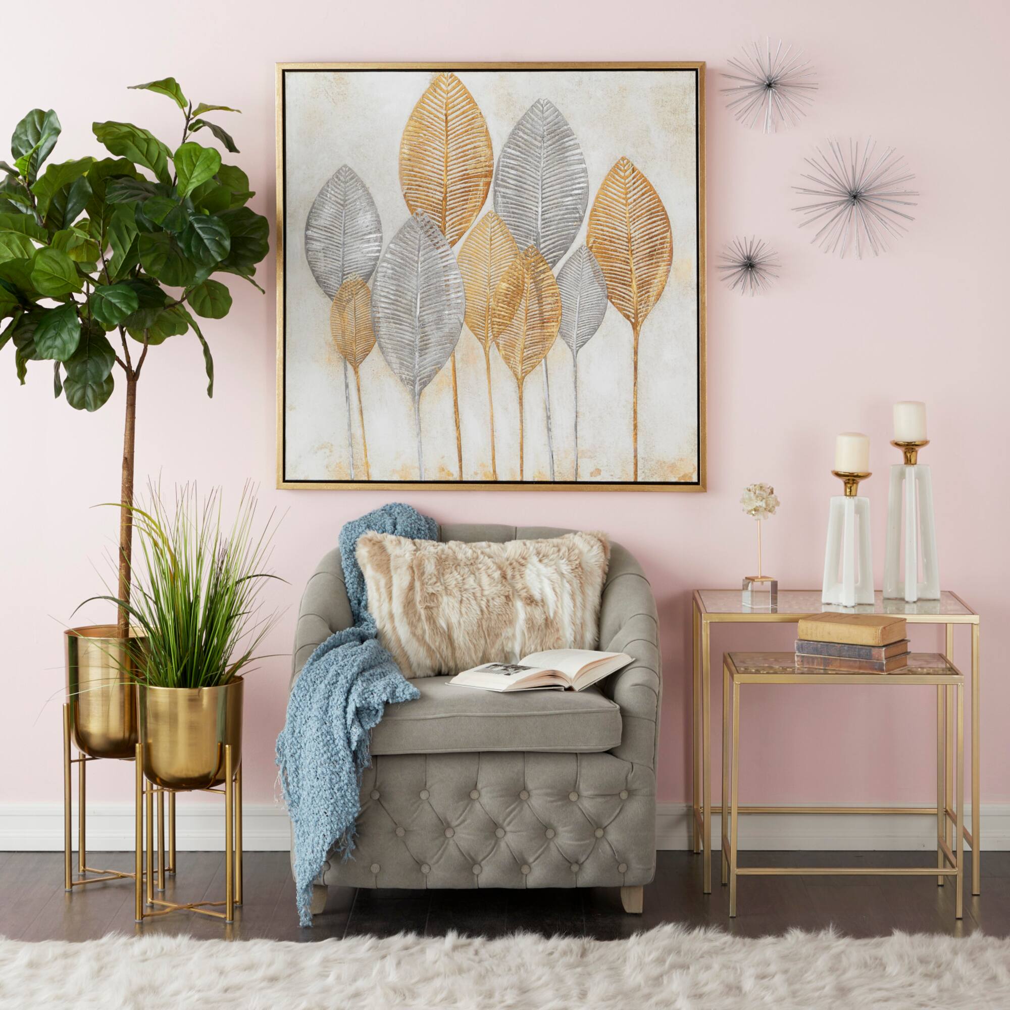 CosmoLiving by Cosmopolitan Gold Metal Glam Planter Set